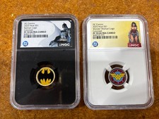 2025 Niue DC Comics Wonder Woman & Batman Logo Pair – NGC PF70 UC – Colorized