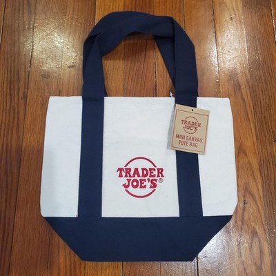 Trader Joe s Canvas Tote Shopping Bag - MINI CLASSIC NAVY BLUE - NEW with TAGS