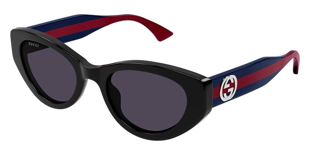 Gucci GG1862S 004 Black Blue Red Violet Lens Oval Women Sunglasses