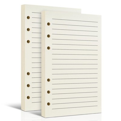 2 Packs A6 Refillable Line Paper for 6-Ring Binders, Planner, Traveller Beige 