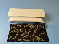 Empty Burberry Leather Eyeglass Soft Case Magnetic Closure /White