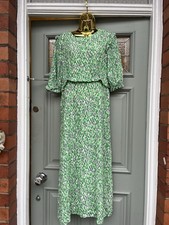 NOBODY'S CHILD Felicia Midi Dress Uk 10 Ditsy Green Boho B62/0358 Bnwt Rrp £55