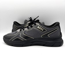 HUGO BOSS Owen Runn Sneakers / Shoes - Mens Size 10 - Black/Gray, Lace-up