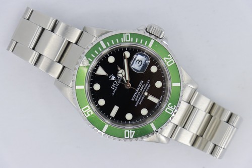 Rolex Submariner 16610LV Kermit 50th Anniversary Green Bezel C...