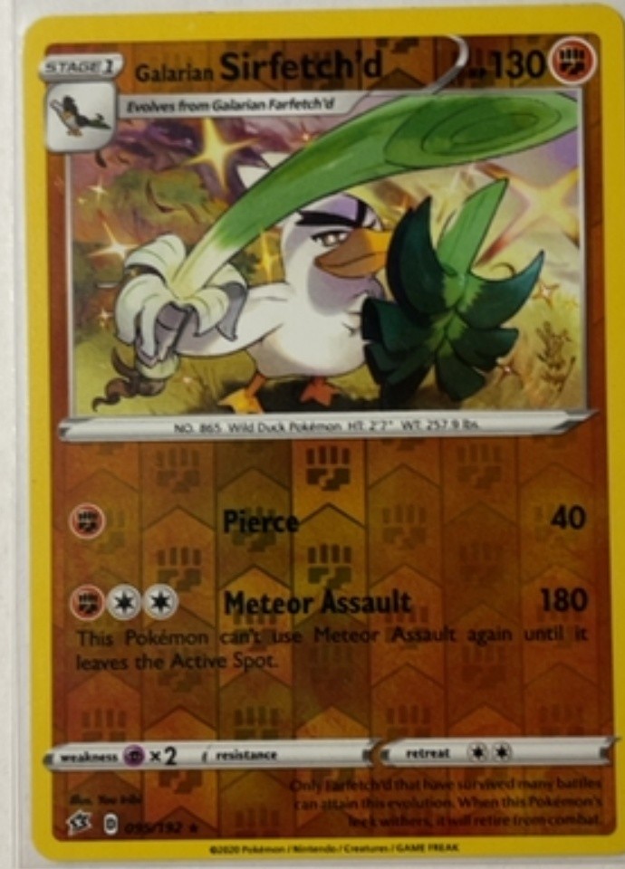 Galarian Sirfetch'd Reverse Holo Sword & Shield Rebel Clash 95/192