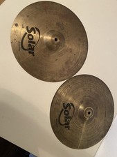 Older SOLAR Set Of 2 matched 14" Hi-Hat Cymbals Made In Canada  LQQK 