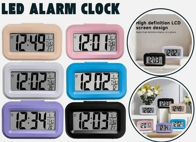 LED Digital Nachttisch Schlummerwecker Zeit Temperatur Tag Nacht Modus Uhr sh