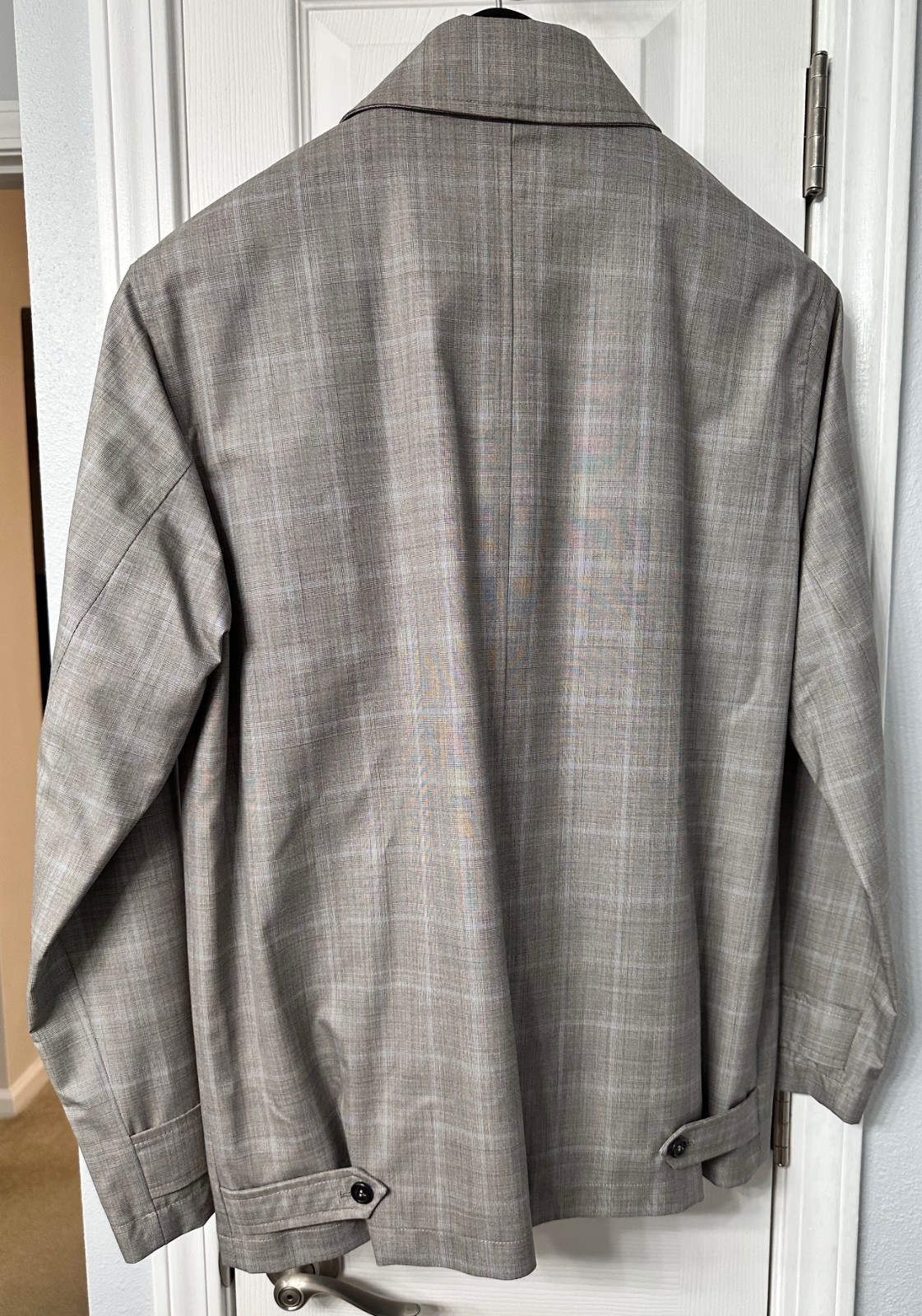 Alfred Dunhill Glen Plaid Mid-Length Raincoat Wool Silk Mens Size S Pristine - second product detail image