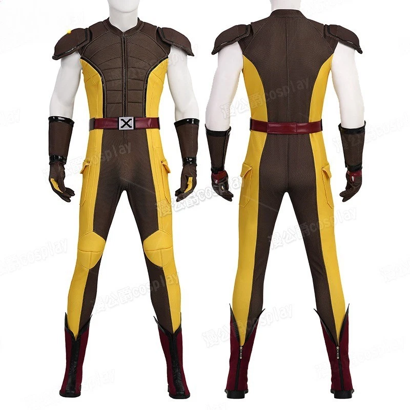 Deadpool 3 Wolverine Marrón Disfraz Cosplay Hombres Sin Mangas Conjunto Regalo Halloween Foto 2 de 4