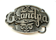 Vintage 1988 Siskiyou  Grandpa  Belt Buckle A-80 USA Pewter "My Best Memories"