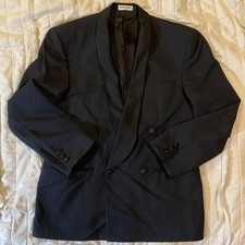 Giorgio Armani Tuxedo Jacket Mens 40 Short Collezioni Double Breasted Wool Italy