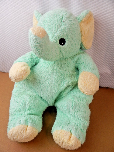 2000 Baby Ty Elephant Mint Green Pillow Pals Rattle Plush 12”