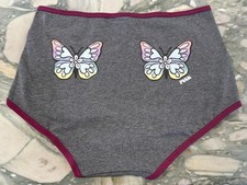 NEW Victoria Secret PINK Cotton Trim Boyshort - Gray  Berry Butterflies - XXL