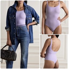 SKIMS Fits Everybody Square Neck Thong Bodysuit Sugar Plum Purple Size M