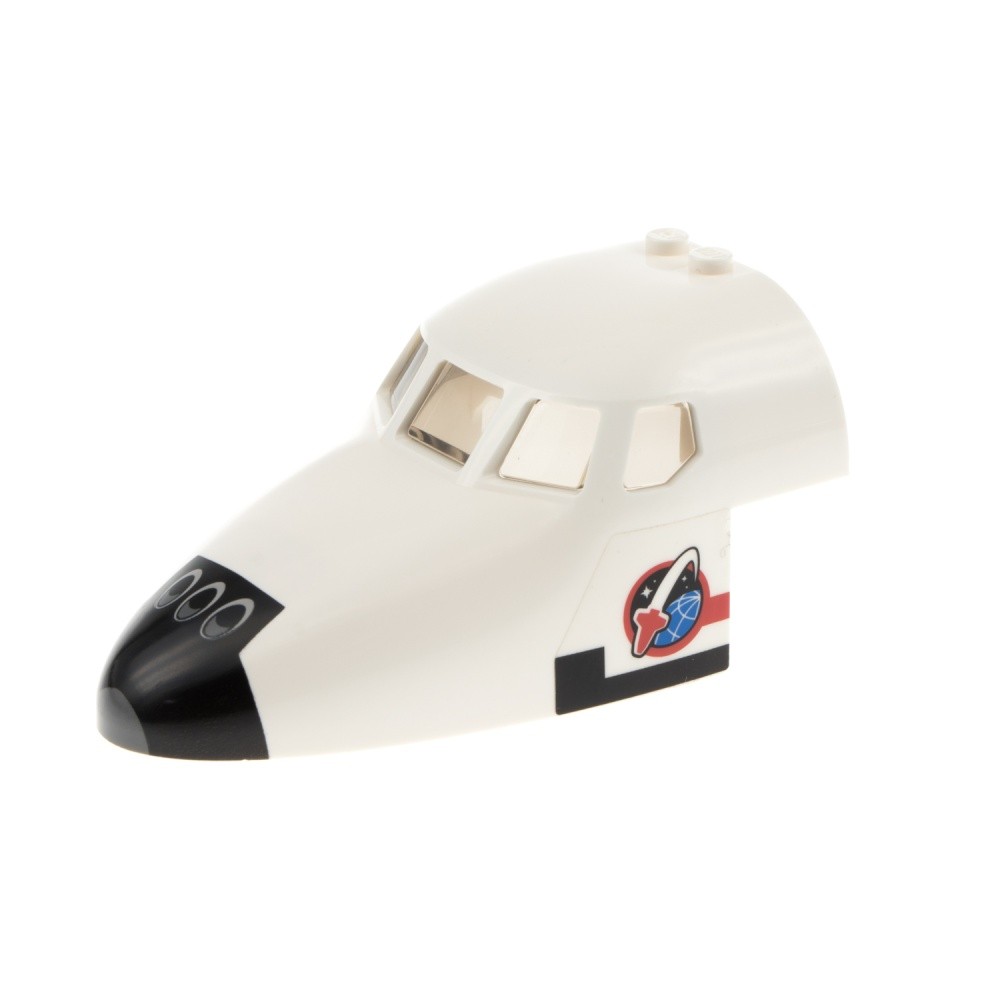 1x Lego Airplane Cockpit 6x10x4 White Roof Window Space Logo 60078 18907pb03