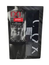 2 X IST Mens 3 Pack No Show Brief Sport Mesh Stretch Multicolor LG 36-38