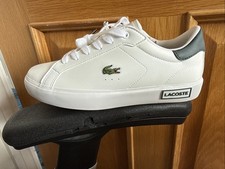 Image of Lacoste Junior Powercourt Trainers White/Dark Green - UK 3.5/EUR 36 - BRAND NEW