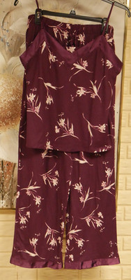 NWT AMBRIELLE LARGE SLEEPWEAR PURPLE WHISPY FLRL SPAGHETTI ADJUSTABLE STRAPS PJS