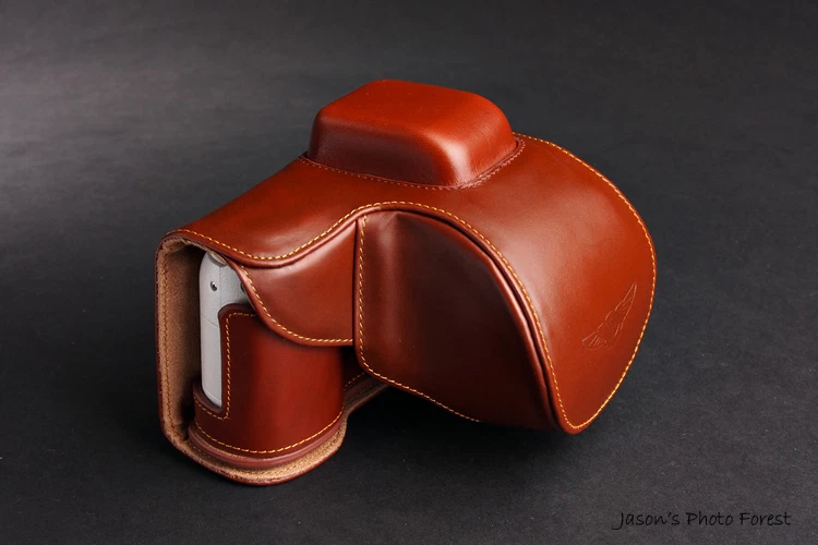 Funda completa de cuero genuino hecha a mano para cámara para Samsung NX1000 B Foto 2 de 4