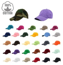 Plain Cotton Baseball Cap Polo style Washed Adjustable SHIP in BOX!