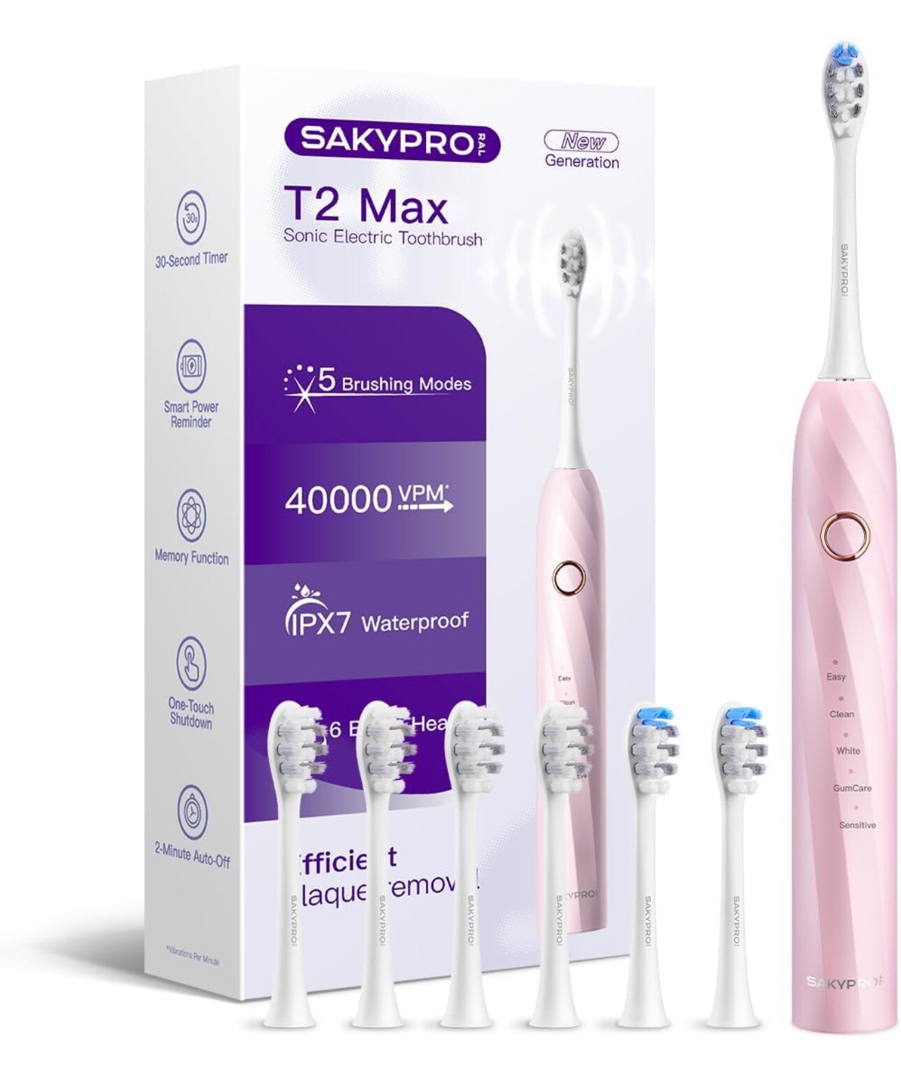 Sonic Electric Toothbrush for Adults and Kids-40000 VPM Motor Power Toothbrush