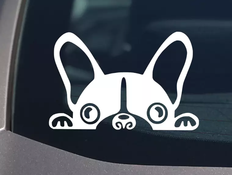 French bulldog top car decal