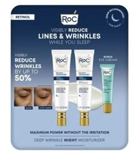 RoC Retinol Correxion Deep Wrinkle Night Moisturizer 2PK x 1.3 oz +  Eye Cream