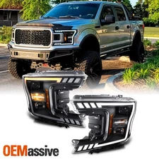 For 2018-2020 Ford F150 Projector Headlights w/DRL LED Bar W/Sequential Signal