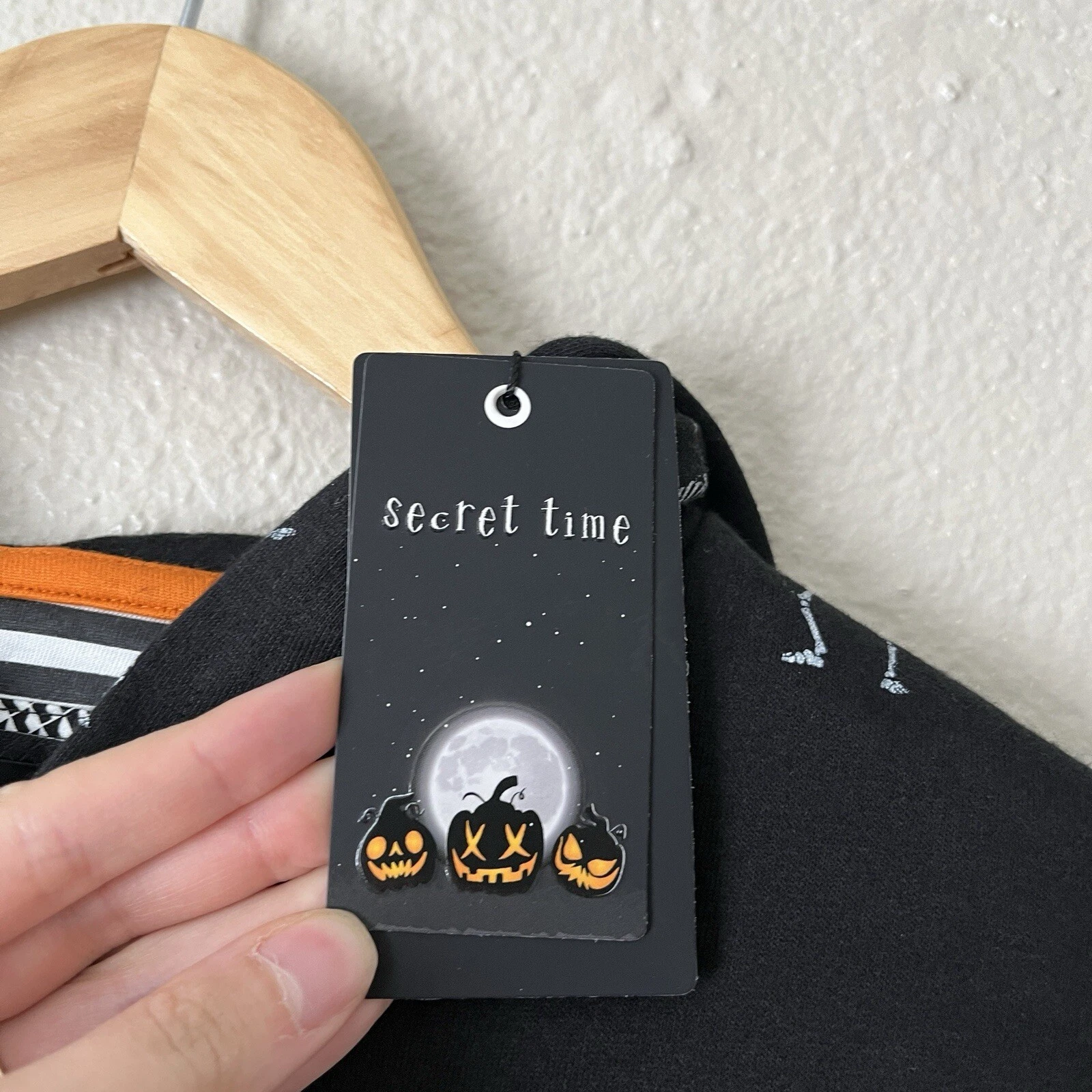 UNDERCOVER Felpa con cappuccio scheletro tempo segreto denim e fiori nuova con etichetta pullover Halloween