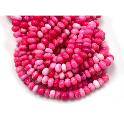 Deep Pink Opal Gemstone Beads, Genuine Opal Rondelle Shape