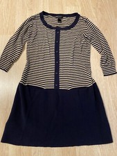 Mango Casual Sportswear Womens Dress Navy/Ivory Size S 3/4 Sleeve Pockets