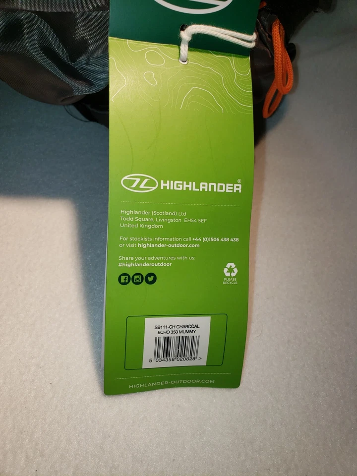 Highlander ECHO 350 Mummy Sleeping Bag 3 Seasons - Image 3 of 4