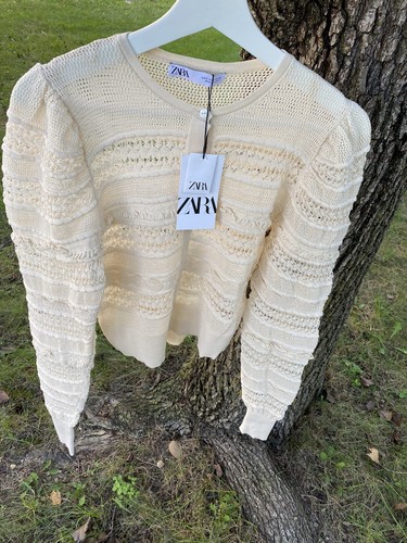 NWT Zara Lace Combination Knit Cardigan 