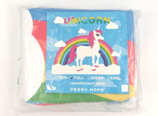 Jessy Home Unicorn  Rainbow Bedding Set Full Size 3 Piece Set 100 Microfiber