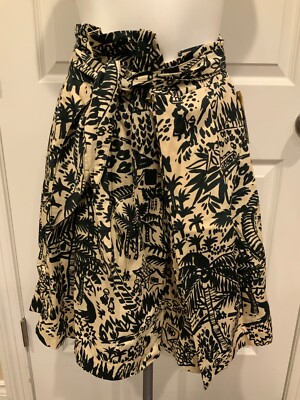 Corey Lynn Calter Black & Cream Floral Print Pleated Skirt, Size 6, NWT!