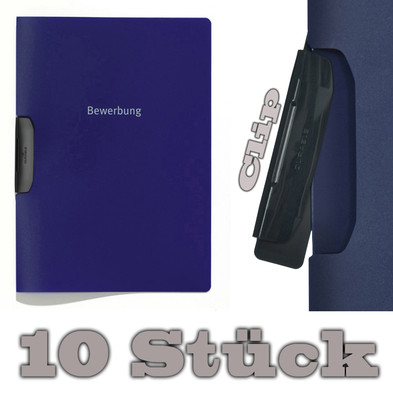 10x Durable DURASWING JOB - Zweiteilige Bewerbungsmappen mit Clip - Farbe BLAU