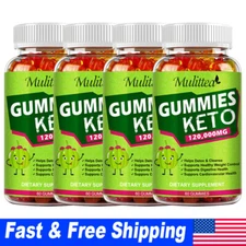 Keto Slimming ACV Gummies 120,000mg Apple Cider Vinegar Weight Loss, 60 Pills US