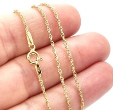 18ct Gold Chain Necklace on 925 Sterling Silver Curb Rolo Ball Singapore Gift