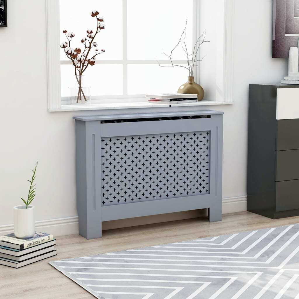 Cache-radiateur anthracite en bois MDF, le secret d'un salon cosy et chaleureux