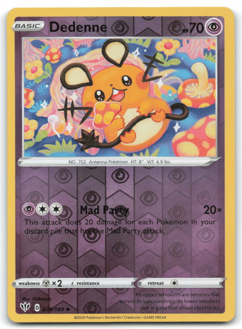 Dedenne 078/189 SWSH03 Darkness Ablaze Uncommon Reverse Holo LP