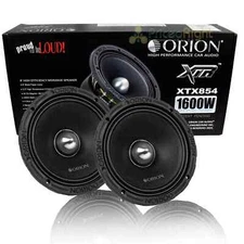 Pair Orion Audio 1600 Watt 8" Mid Range Bass Loud 4 Ohm Midrange Speakers XTX854