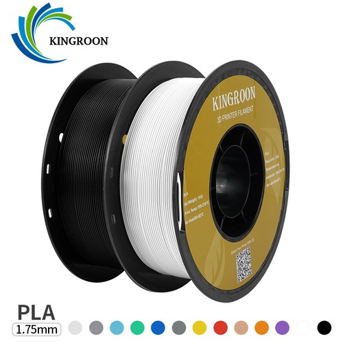 2KG 3D Printer Filament PLA 1.75mm Black White Material Spool 2 Bundles 1KG Roll