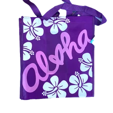 Aloha Hibiscus Purple Tote Bag