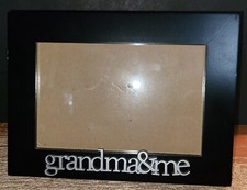 Black wooden GRANDMA  ME picture frame holds one 4"x6" photo Malden, free stand