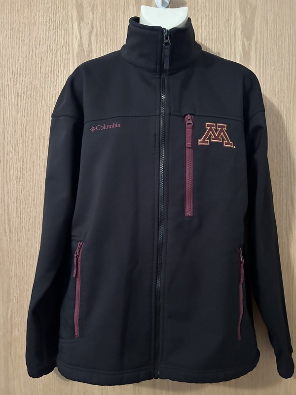 Columbia Minnesota Gophers Jacket Men's Medium Black Softshell