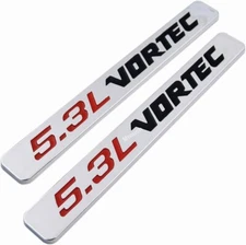 2pcs 5.3L VORTEC Side Fender Door Badge Emblems 3D For 1500 2500hd Silverado
