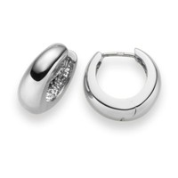 Creole Creolen 13,5X5,5Mm 585 Gold WeißGold Ohrringe Ohrschmuck Rund