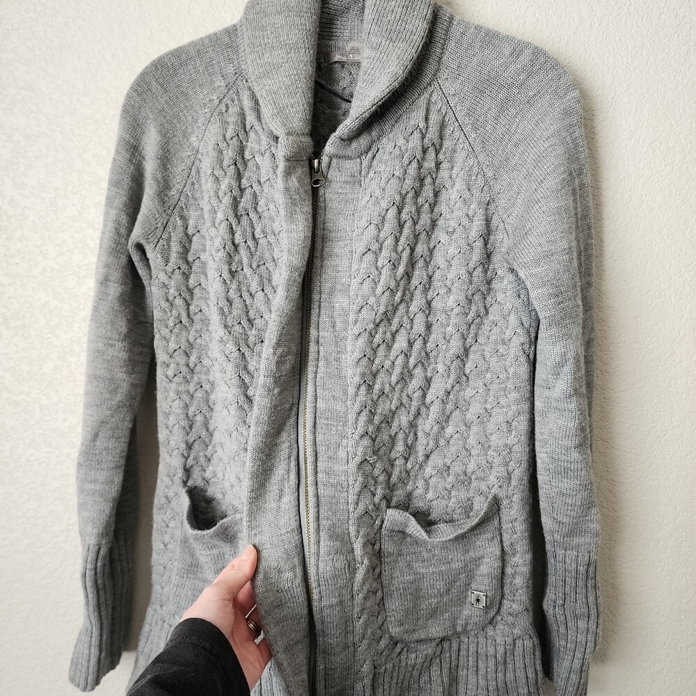 SMARTWOOL Hesperus Full Zip Cardigan Sweater 100% Merino Wool in grey Small