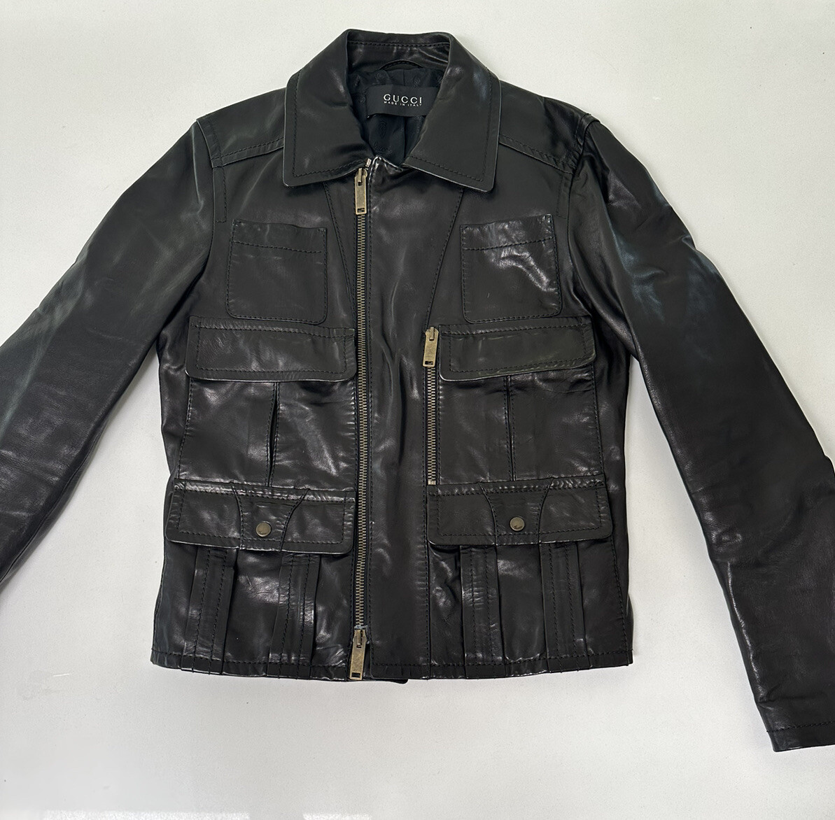 Vintage Gucci Men’s Leather Jacket.  Black. IT 46 Small