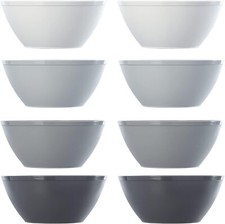 28 oz. Plastic Stackable Cereal Bowls for Snacks Ice Cream Set of 8